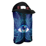 Eye of Providence Flower Print Double Neoprene Wine Tote