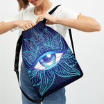 Eye of Providence Flower Print Drawstring Backpack