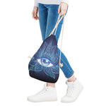 Eye of Providence Flower Print Drawstring Bag
