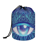 Eye of Providence Flower Print Drawstring Makeup Bag