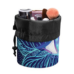 Eye of Providence Flower Print Drawstring Makeup Bag