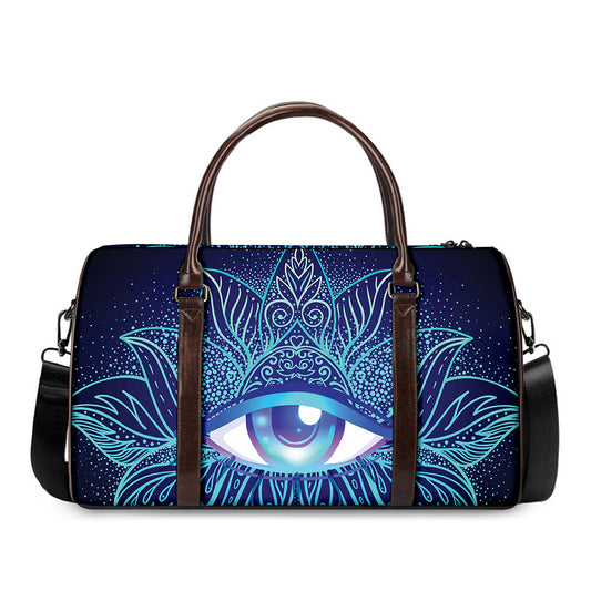 Eye of Providence Flower Print Duffle Bag