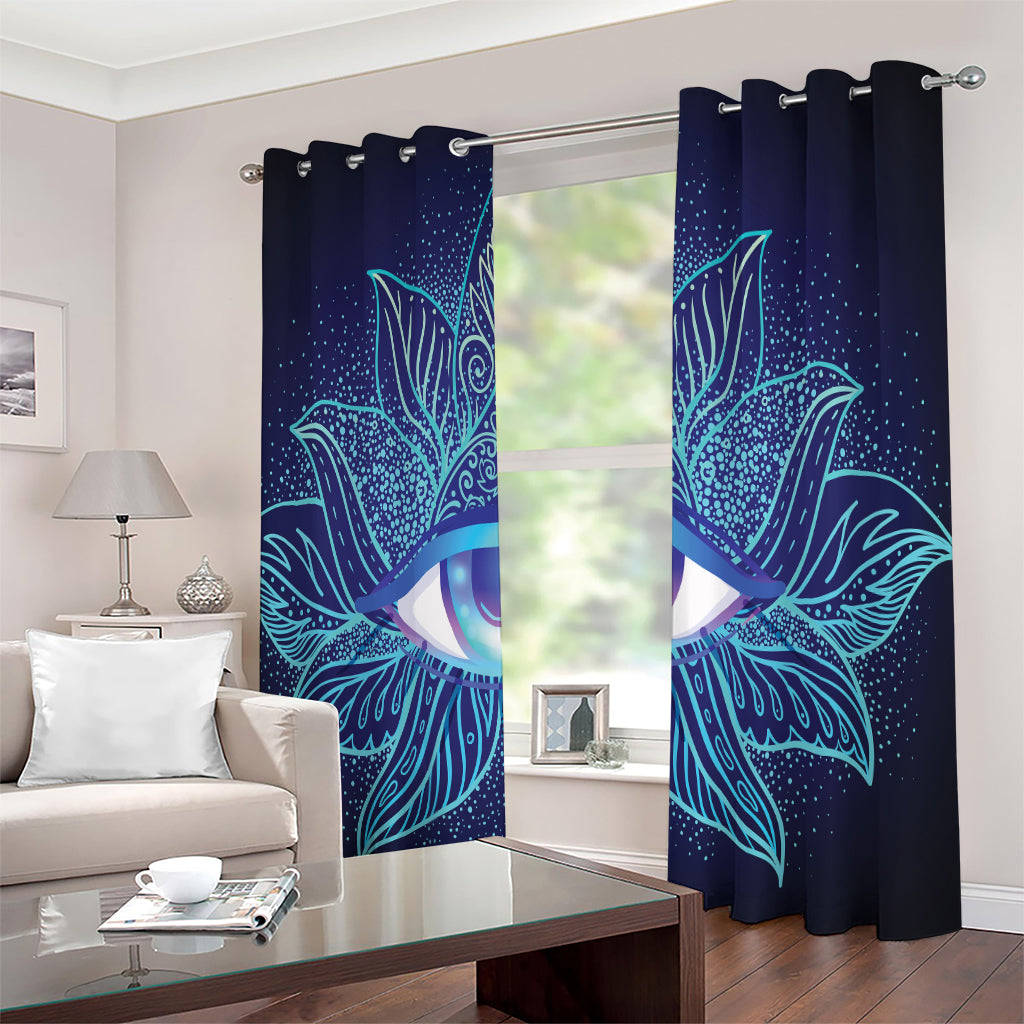 Eye of Providence Flower Print Extra Wide Grommet Curtains