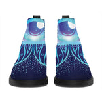 Eye of Providence Flower Print Flat Ankle Boots