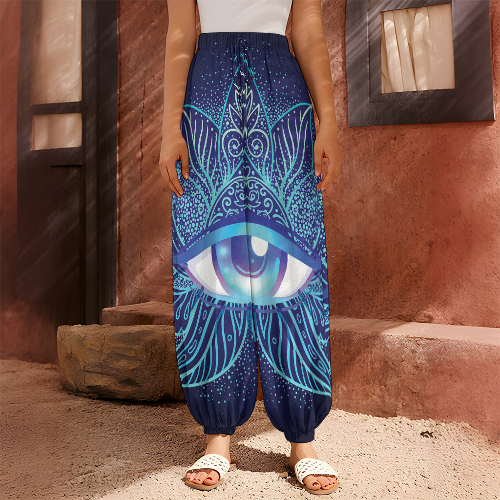 Eye of Providence Flower Print Harem Pants