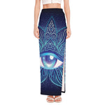 Eye of Providence Flower Print High Slit Maxi Skirt