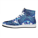 Eye of Providence Flower Print High Top Leather Sneakers