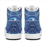 Eye of Providence Flower Print High Top Leather Sneakers