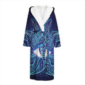 Eye of Providence Flower Print Hooded Bathrobe