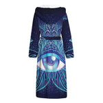 Eye of Providence Flower Print Hooded Bathrobe