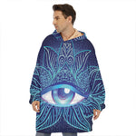 Eye of Providence Flower Print Hoodie Blanket