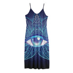 Eye of Providence Flower Print Jersey Midi Cami Dress