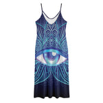 Eye of Providence Flower Print Jersey Midi Cami Dress
