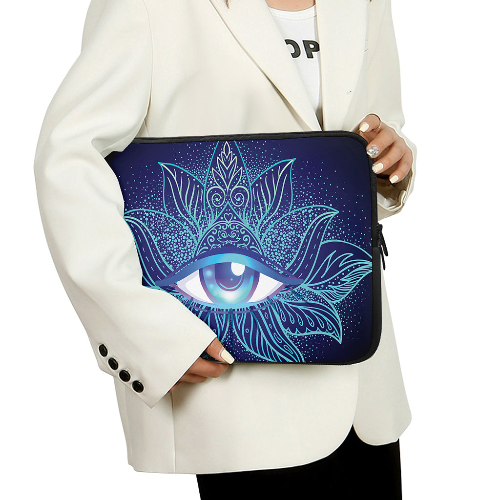 Eye of Providence Flower Print Laptop Sleeve