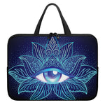 Eye of Providence Flower Print Laptop Sleeve With Handle
