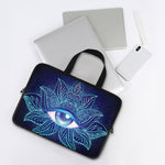 Eye of Providence Flower Print Laptop Sleeve With Handle