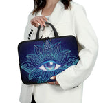 Eye of Providence Flower Print Laptop Sleeve With Handle
