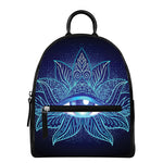 Eye of Providence Flower Print Leather Backpack