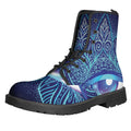 Eye of Providence Flower Print Lace-Up Boots