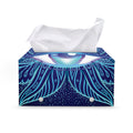 Eye of Providence Flower Print Leather Tissue Box Cover