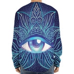 Eye of Providence Flower Print Long Sleeve Baseball Jersey