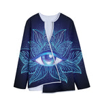 Eye of Providence Flower Print Long Sleeve Short Coat