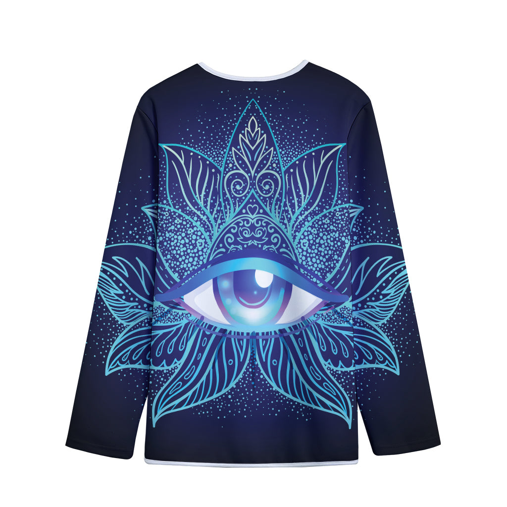 Eye of Providence Flower Print Long Sleeve Short Coat