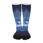 Eye of Providence Flower Print Long Socks