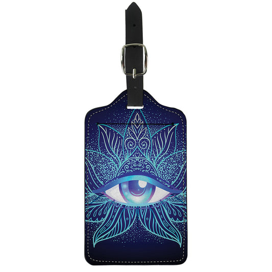 Eye of Providence Flower Print Luggage Tag