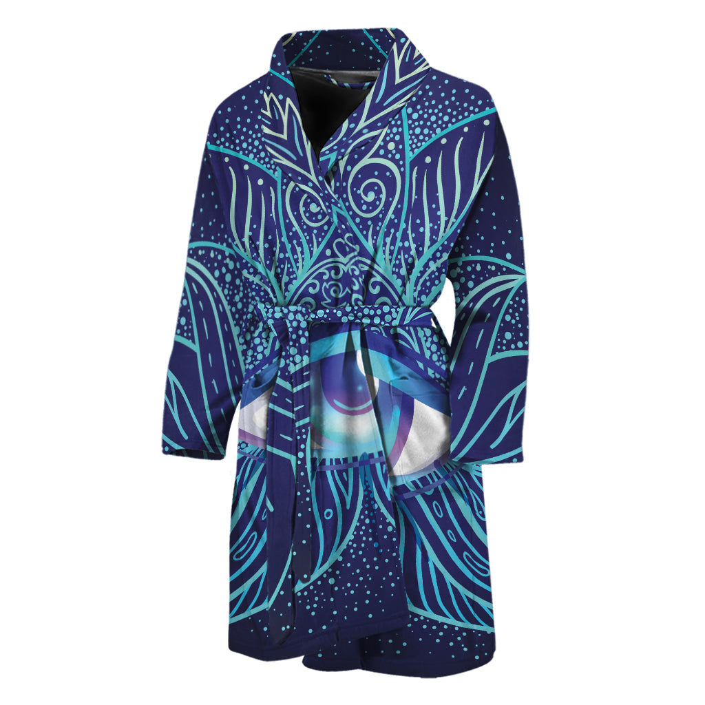 Eye of Providence Flower Print Men's Bathrobe