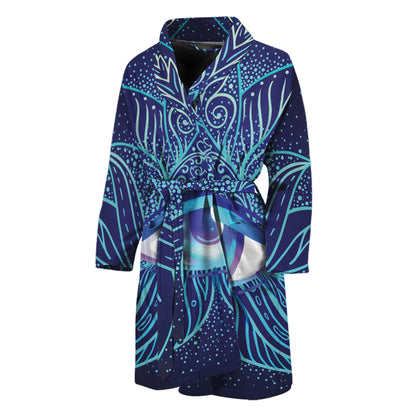 Eye of Providence Flower Print Men's Bathrobe