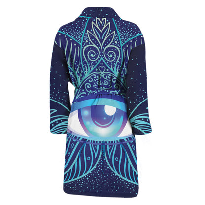 Eye of Providence Flower Print Men's Bathrobe