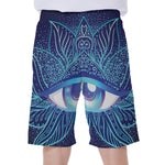 Eye of Providence Flower Print Men's Beach Shorts