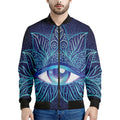 Eye of Providence Flower Print Men's Bomber Jacket
