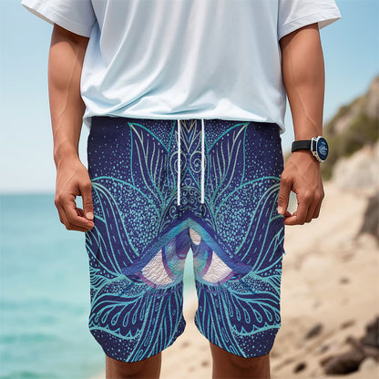 Eye of Providence Flower Print Men's Cargo Shorts