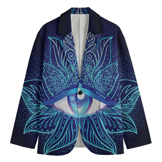 Eye of Providence Flower Print Men's Cotton Blazer