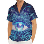 Eye of Providence Flower Print Men's Deep V-Neck Shirt