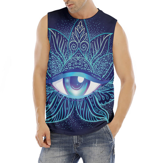 Eye of Providence Flower Print Men's Fitness Tank Top
