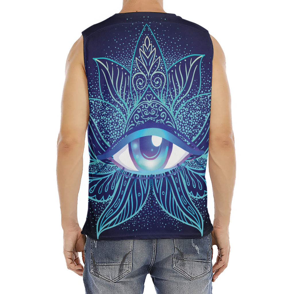 Eye of Providence Flower Print Men's Fitness Tank Top