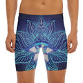 Eye of Providence Flower Print Men's Long Boxer Briefs