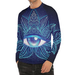 Eye of Providence Flower Print Men's Long Sleeve Rash Guard