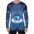 Eye of Providence Flower Print Men's Long Sleeve T-Shirt