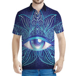 Eye of Providence Flower Print Men's Polo Shirt