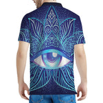 Eye of Providence Flower Print Men's Polo Shirt