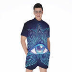 Eye of Providence Flower Print Men's Rompers