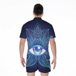 Eye of Providence Flower Print Men's Rompers