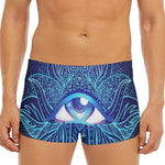 Eye of Providence Flower Print Men's Short Boxer Briefs
