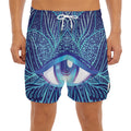 Eye of Providence Flower Print Men's Split Running Shorts