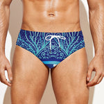 Eye of Providence Flower Print Men's Swim Briefs