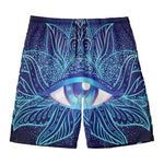 Eye of Providence Flower Print Men's Swim Trunks